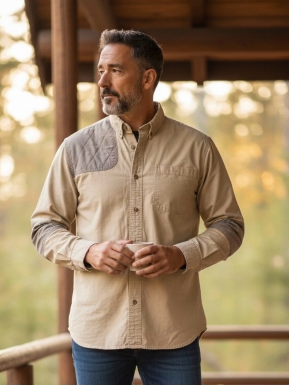 Cabela’s Shooting Hunting Outdoors Long Sleeve Shirt Cotton Mens Size XL Tall